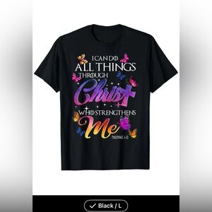 Inspirational Graphic T-Shirt with Colorful Butterflies